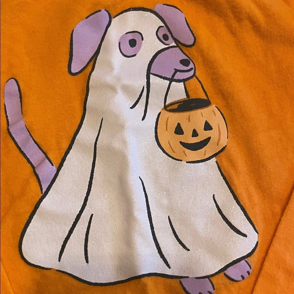 Orange Kids Halloween Dog Shirt, 4T - Picture 4 of 4